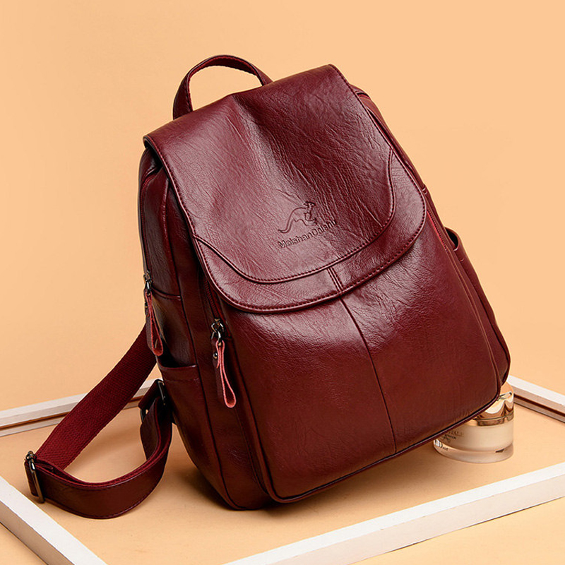 Mochila Vintage de Cuero Suave - Fashion Backpack Women reseña y precio